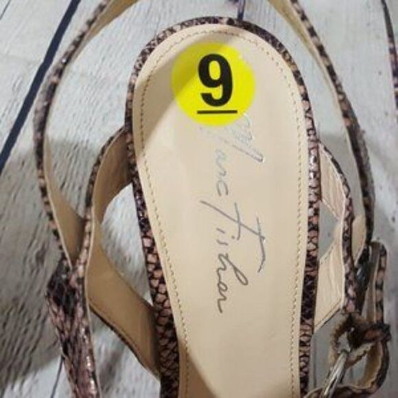 MARC FISHER Snakeskin Strappy Cork Sandals 9 NEW - Picture 5 of 8